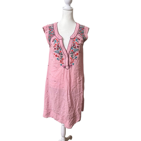 Boden Size 6 Pink Embroidered Sleeveless Knee‎ Length Dress - Picture 1 of 11